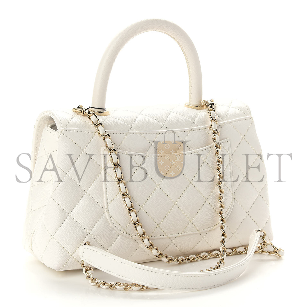 Ch*el master caviar quilted mini coco handle flap white (24*14*10cm)